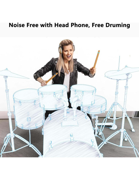 Bastones de Batería Virtual BNC con Pedal y Bluetooth