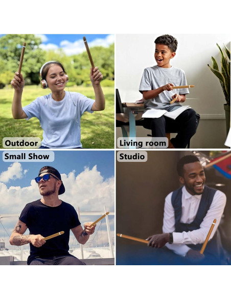 Bastones de Batería Virtual BNC con Pedal y Bluetooth