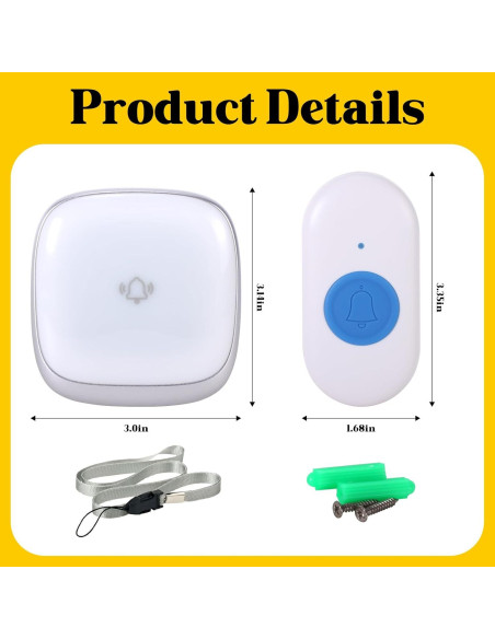 Timbre Inalámbrico para Aula PJT WZD - 38 Tonos, 304.8m Alcance