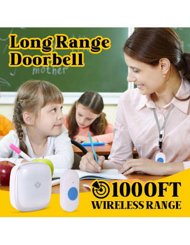 Timbre Inalámbrico para Aula PJT WZD - 38 Tonos, 304.8m Alcance