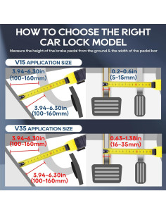 Bloqueo de Pedal de Freno OPSOOPI V15 Antirrobo 5-15mm 2
