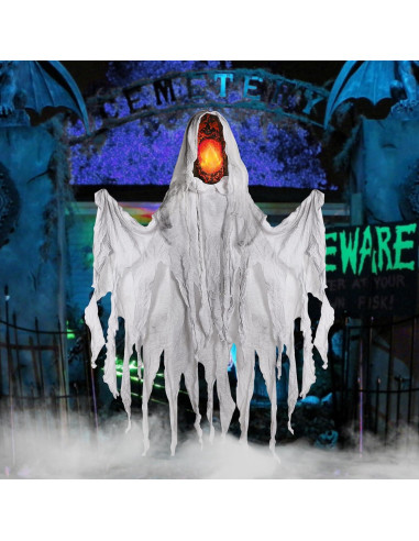 Fantasma Colgante Joliyoou 1.4m Activado por Sonido Luz Amarilla