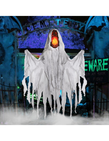 Fantasma Colgante Joliyoou 1.4m Activado por Sonido Luz Amarilla