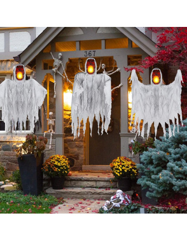 Fantasma Colgante Joliyoou 1.4m Activado por Sonido Luz Amarilla