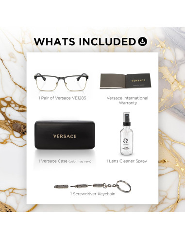 Gafas Versace VE1285 No Polarizadas para Hombres - Marco Metal Negro