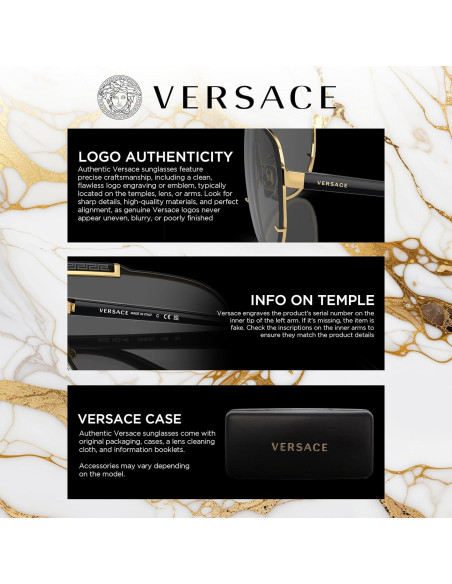 Gafas Versace VE1285 No Polarizadas para Hombres - Marco Metal Negro