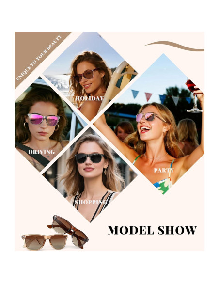 Gafas de sol polarizadas QALLY para mujeres UV400 - 3 unidades