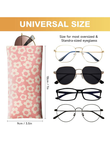 Estuche de Gafas de Sol Suave PU 2 Pcs Rosa y Verde