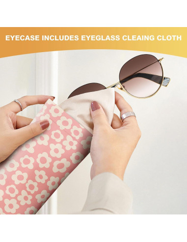 Estuche de Gafas de Sol Suave PU 2 Pcs Rosa y Verde