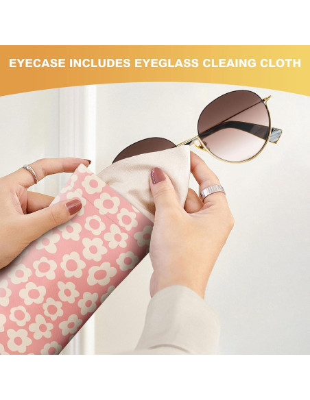 Estuche de Gafas de Sol Suave PU 2 Pcs Rosa y Verde