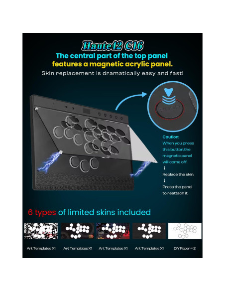 Controlador de Arcade Sehawei Haute42 C16 - RGB, Panel Magnético