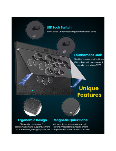 Controlador de Arcade Sehawei Haute42 C16 - RGB, Panel Magnético