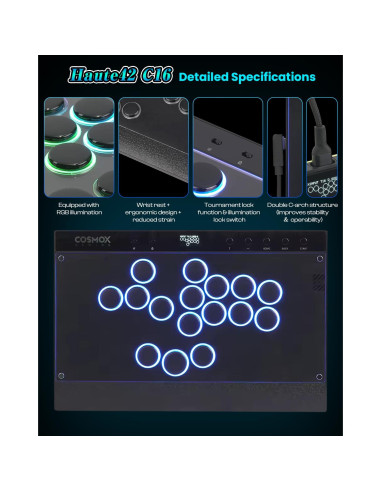 Controlador de Arcade Sehawei Haute42 C16 - RGB, Panel Magnético