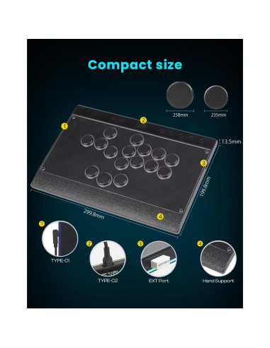 Controlador de Arcade Sehawei Haute42 C16 - RGB, Panel Magnético
