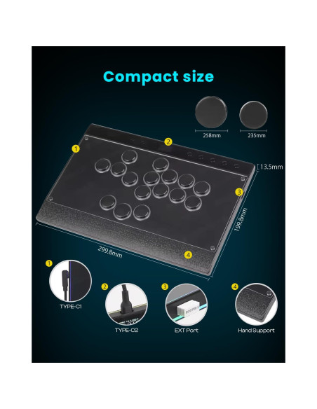 Controlador de Arcade Sehawei Haute42 C16 - RGB, Panel Magnético