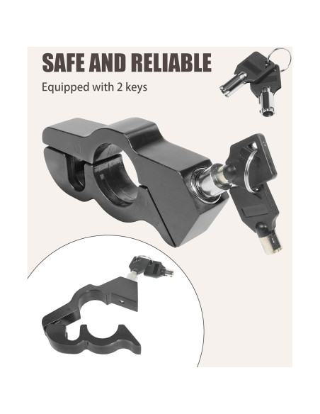 Cerradura Antirrobo para Motocicleta RACOONA 3.81 cm Negra