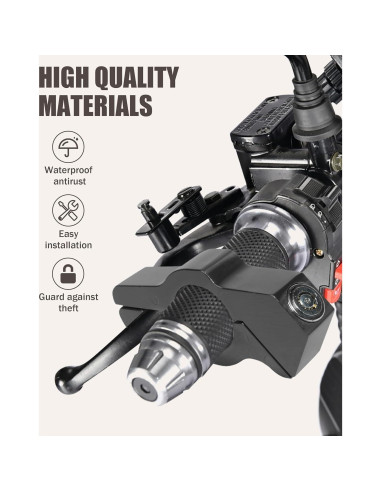 Cerradura Antirrobo para Motocicleta RACOONA 3.81 cm Negra