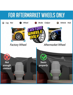 Tornillos de Rueda M14x1.5 Acorn Spline 20 Pcs Negro 2