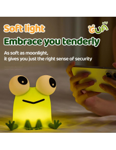 Luz Nocturna de Rana Silicona Regulable 10cm Recargable 2