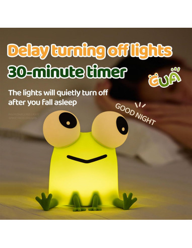 Luz Nocturna de Rana Silicona Regulable 10cm Recargable