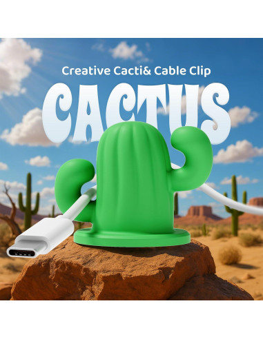 Organizador de Cables en Forma de Cactus Litumfen 2-Pack Verde