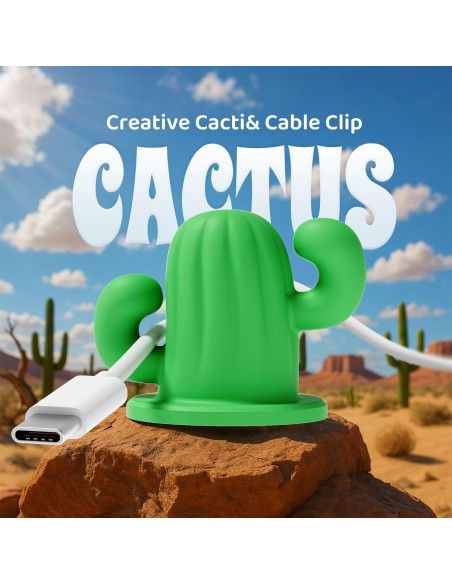 Organizador de Cables en Forma de Cactus Litumfen 2-Pack Verde