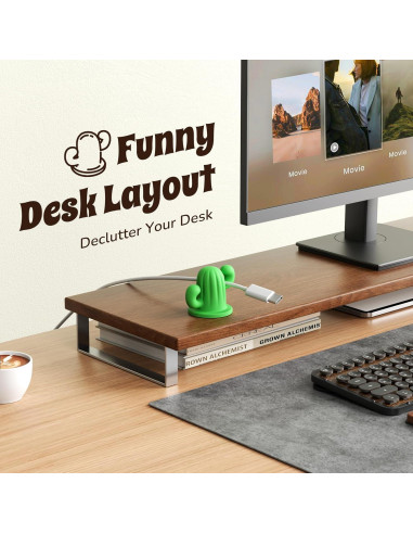 Organizador de Cables en Forma de Cactus Litumfen 2-Pack Verde