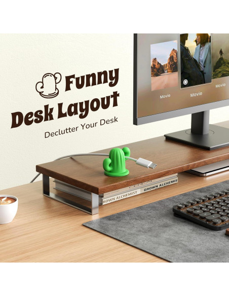 Organizador de Cables en Forma de Cactus Litumfen 2-Pack Verde