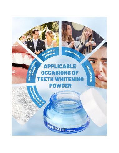 Polvo Blanqueador de Dientes Orrhomi 14.17g Sabor Menta