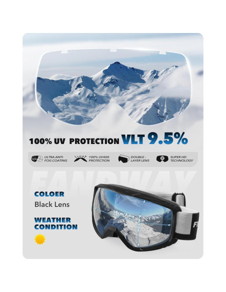 Gafas de Esquí OTG Findway - Protección UV 100% y Anti-vaho