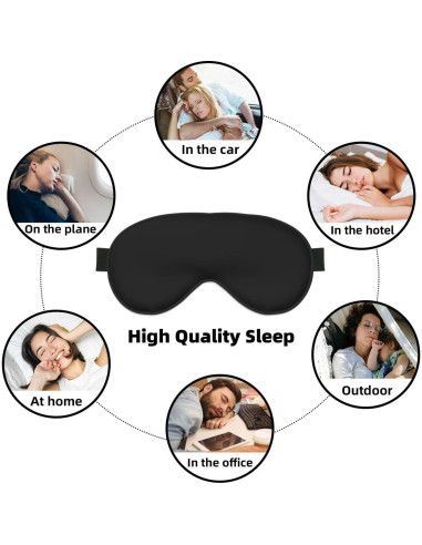 Mascarilla para los Ojos Personalizada Homenon Color Negro Sólido