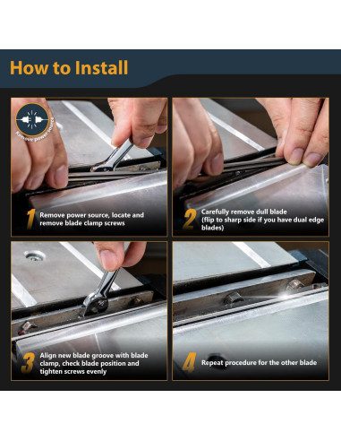 Cuchillas de Carburo de Tungsteno POWERTEC 82mm Paquete de 2