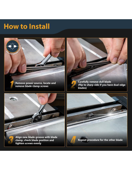 Cuchillas de Carburo de Tungsteno POWERTEC 82mm Paquete de 2