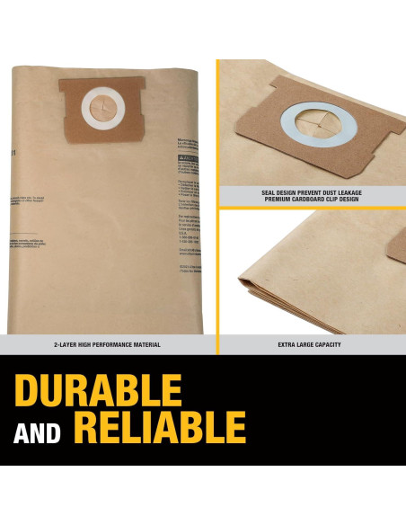 Bolsas de Filtro Desechables DEWALT DXVA19-4101 - Paquete de 9