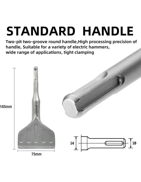 Bit de Cincel SDS Plus Greywolf 3" (7.62 cm) Acero 40CrMo