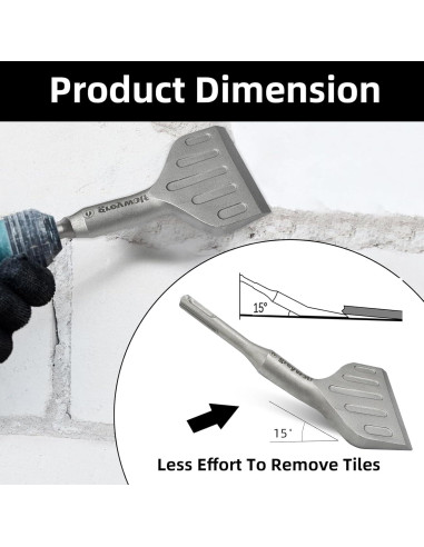 Bit de Cincel SDS Plus Greywolf 3" (7.62 cm) Acero 40CrMo