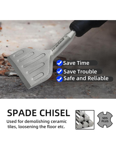 Bit de Cincel SDS Plus Greywolf 3" (7.62 cm) Acero 40CrMo