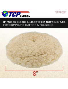 Almohadilla de Pulido TCP Global 20.32 cm 100% Lana Gancho y Bucle 2