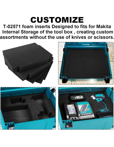 Inserto de Espuma Personalizable GEAIN T-02571 para Makita - 4 Piezas