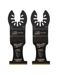Cuchilla oscilante Milwaukee Carburo 1-3/8" para madera y metal (2-Pack)