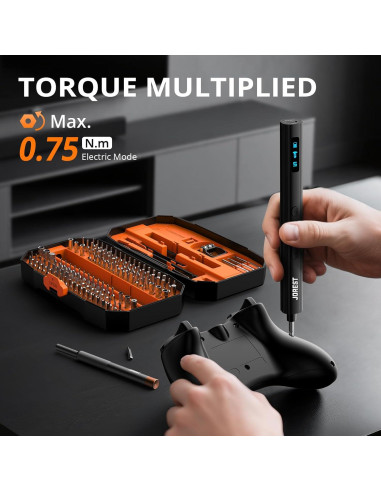 Mini Destornillador Eléctrico JOREST 155 en 1 con Luz LED