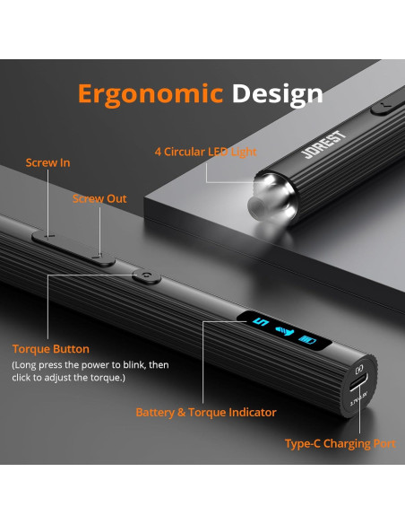 Mini Destornillador Eléctrico JOREST 155 en 1 con Luz LED