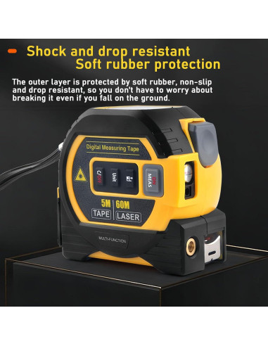 Cinta Métrica Digital 3-en-1 Jinca 40m con Pantalla LCD