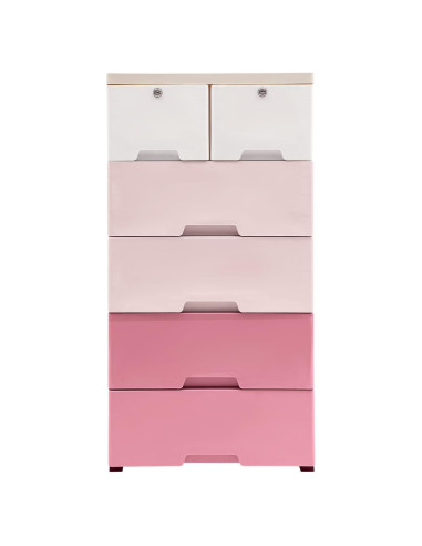 Cajonera de Almacenamiento BenHookyle 6 Cajones Rosa Gradiente