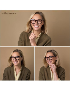 Gafas de Lectura AMOMOMA 3 Paquetes Retro Anti-Luz Azul 2