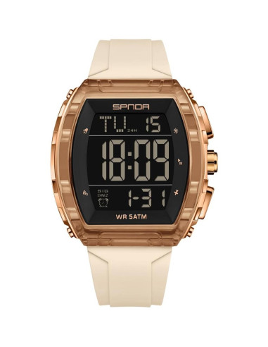 Reloj Digital PASOY Tonneau Doble Hora 5ATM Impermeable