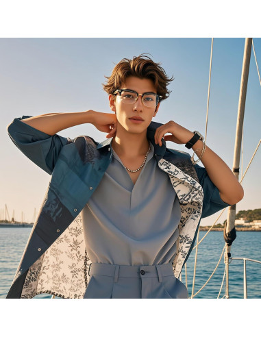 Gafas bloqueadoras de luz azul TR90 y metal Negro Oro