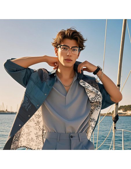 Gafas bloqueadoras de luz azul TR90 y metal Negro Oro