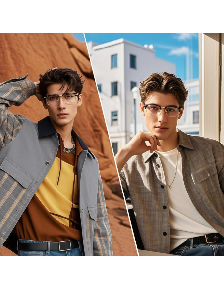 Gafas bloqueadoras de luz azul TR90 y metal Negro Oro