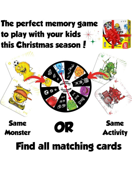 Juego de Cartas de Memoria Escondiendo Monstruos DIDAYO